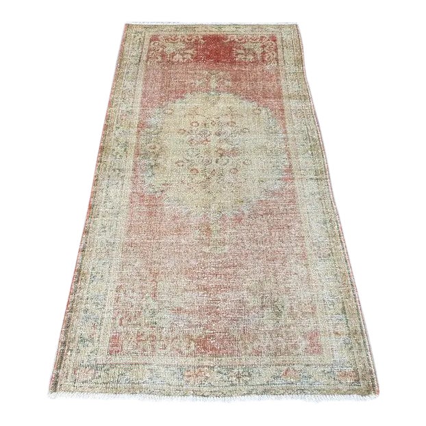 Vintage Turkish Oushak Rug-3’6’x7’1" For Sale