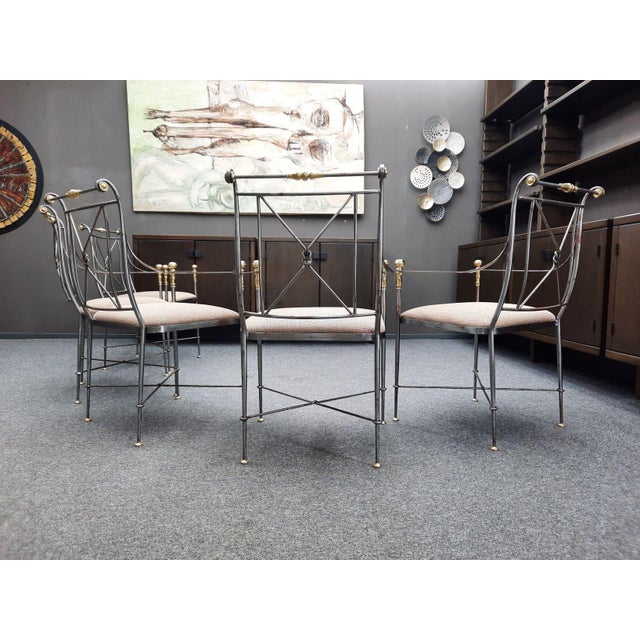 Gold Regency Wrought Iron Armchair by Alberto Orlandi, Italy, 1970s For Sale - Image 8 of 18