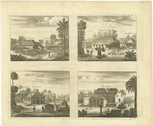 Churchill, Various Churches on Ceylon, 1744, Paper
