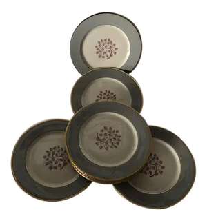 Vintage Flintridge China Twilight Gold Pattern Set of 10 Dinner Plates