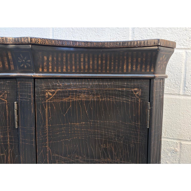 Late 20th Century Ethan Allen Vivianne Chinoiserie Serpentine Console Sideboard For Sale - Image 11 of 14