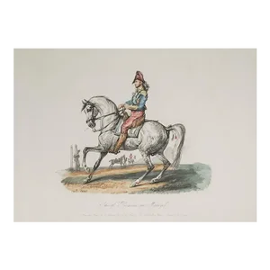 Vintage Carle Vernet Equestrian Horse and Rider Aquatint
