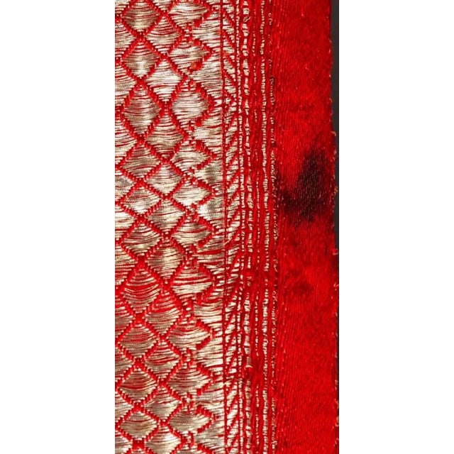 60s Saree Sari Silk India Benaras Lot 2 Tapestry 22k Gold Brocade Vintage Indian For Sale In Los Angeles - Image 6 of 9