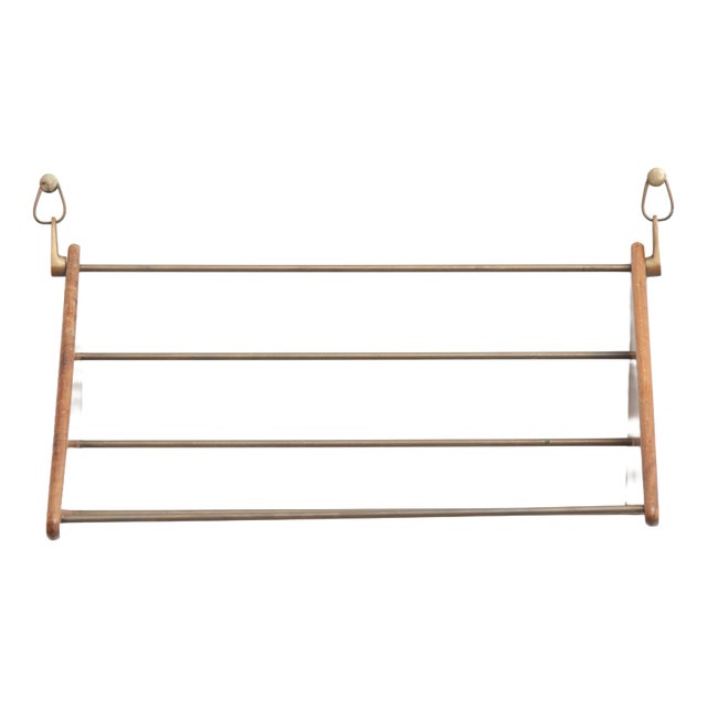 Wall-Mounted Bookcase in Walnut by Carl Auböck, 1950s For Sale