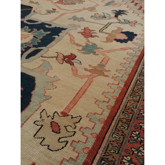 Late 19th Century Antique Persian Serapi Rug 11'6"x17'9" For Sale - Image 10 of 11