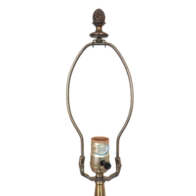 Late 20th Century Late 20th Century Chinoiserie Pomegranate Table Lamp With Crackle Glaze in Celadon Green For Sale - Image 5 of 6