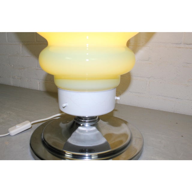 Metal Large Space Age Italian Murano Glass Table Lamp, 1970s For Sale - Image 7 of 10