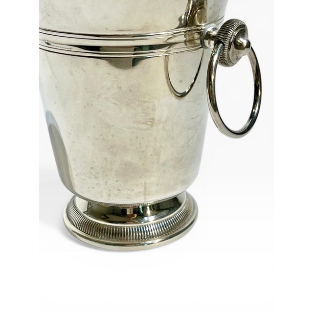 Early 20th Century Vintage French Art Deco Silver Plate Ice Bucket With Ice Spoon For Sale - Image 5 of 14