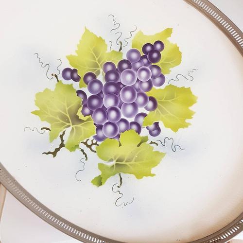 Vintage Metal Serving Tray For Sale - Image 3 of 11