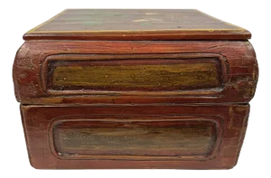 Early 20th-Century Chinese Hand Painted Wooden Jewelry/Fruit Box