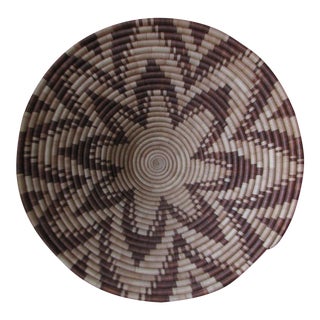 1980's Vintage Botswana African Handmade Basket For Sale