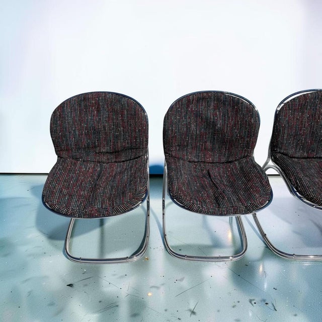Chrome Mid-Century Italian Sabrina Chrome Chairs by Gastone Rinaldi for Rima, 1970s - Set of 4 For Sale - Image 8 of 14