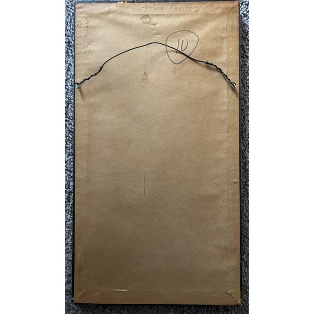 Vintage Original Small Framed Painting of Torso of Woman Entitled ‘Sitting Pretty’ For Sale - Image 9 of 9