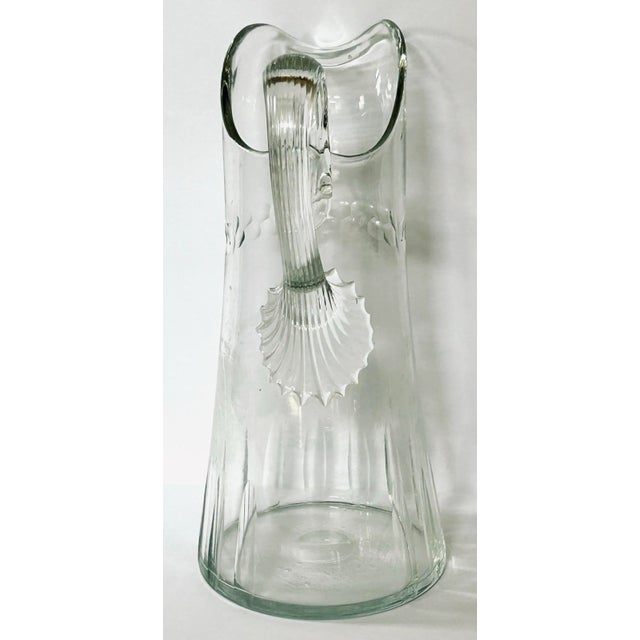 Mid-Century Modern Mid Century Blown/Cut Glass Serving Pitcher For Sale - Image 3 of 8