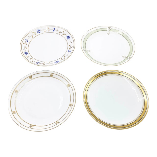 Art Deco Thomas Bavaria Assortment of Metallic Gold China Plates - 4 Pieces For Sale