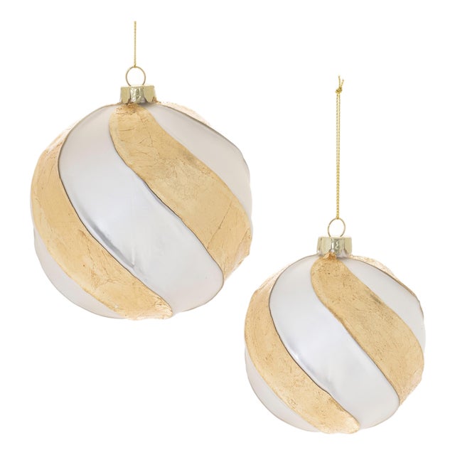 Distressed Glass Ball Ornament (Set of 6) For Sale