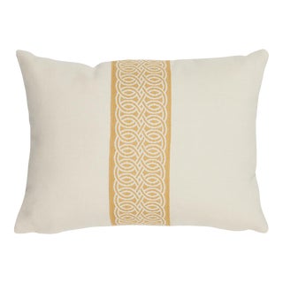 Schumacher Infinito Indoor/Outdoor Pillow in Buttercup For Sale