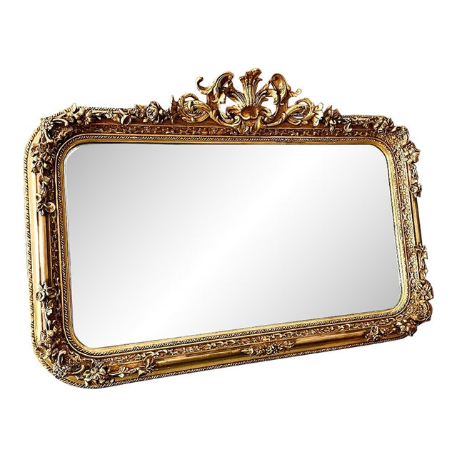 Baroque Rococo Wall Mirror – Gold Leaf Rectangular For Sale