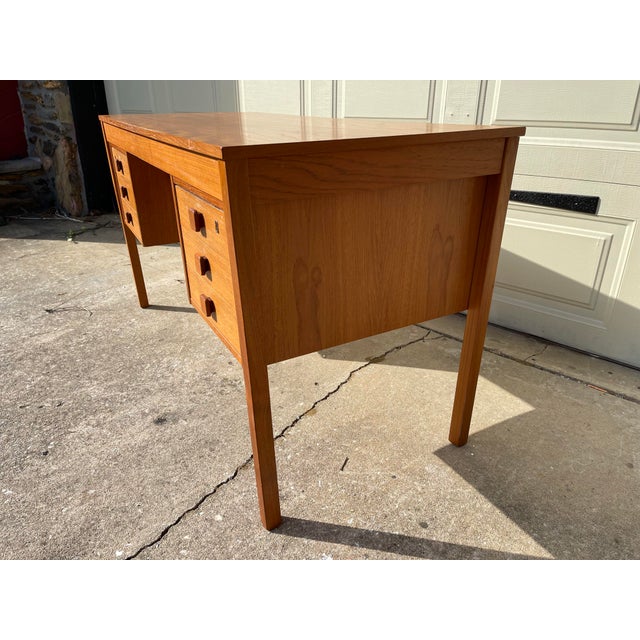 Modern 1960s Mid-Century Danish Teak Writing Desk by Domino Mobler For Sale - Image 3 of 13