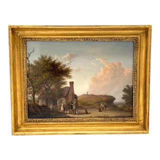 19th C English Sporting Landscape with Hunters & Dogs, by Edmund Bristow For Sale