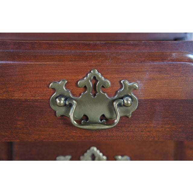 1970s Pennsylvania House English Chippendale Cherry Secretary Writing Desk Bookcase For Sale - Image 10 of 15