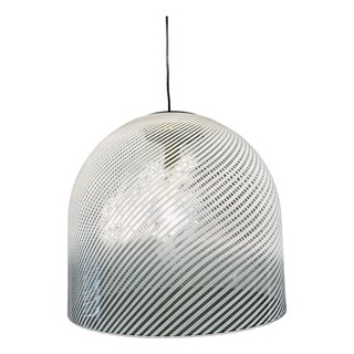 Large Tessuto Pendant Light with Brass Fittings from Venini, 1960s For Sale