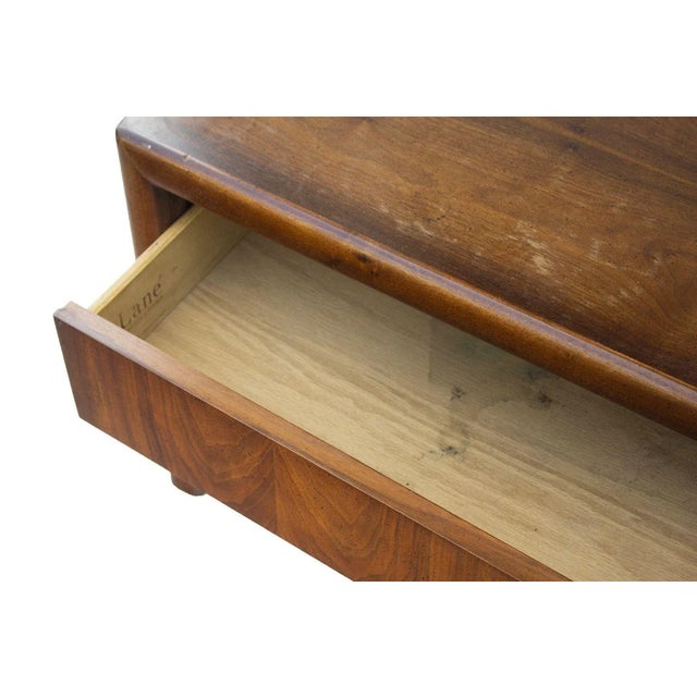 Wood Midcentury Walnut Nightstands by Lane, Pair For Sale - Image 7 of 10