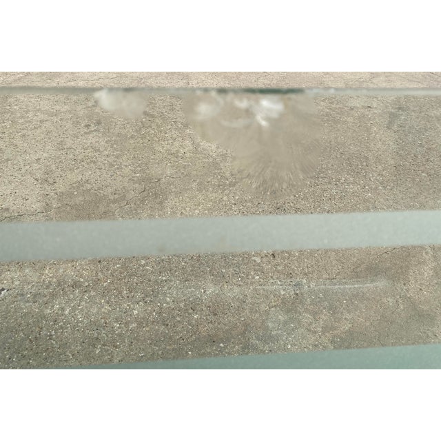 Transparent Vintage Postmodern Sculptural Bent Waterfall Glass Coffee Table With Undulating Wave Form For Sale - Image 8 of 10