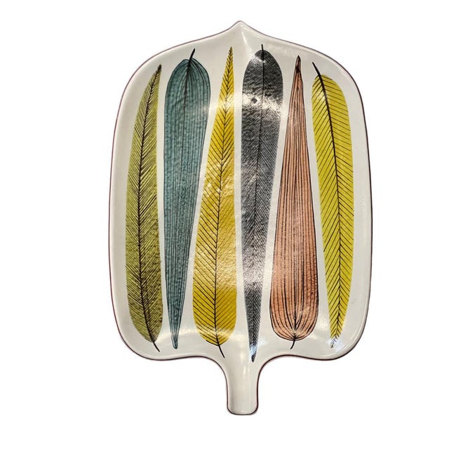 Ceramic Faience Plate Leafs by Stig Lindberg for Gustavsberg, 1950 For Sale - Image 7 of 11