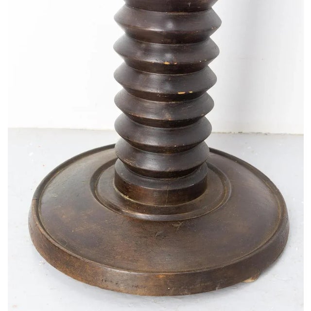 Mid-Century French Pedestal in White Wood in the style of Dudouyt, 1960s For Sale - Image 6 of 11