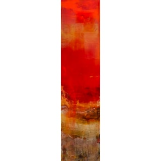 Summer 1 by Brian O'Neill | Acrylic with resin on panel abstract landscape in warm colors For Sale