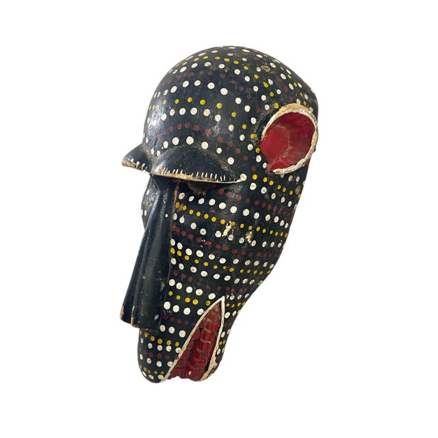 Vintage African Lg Colorful Monkey Mask Bozo Bamana 15" H For Sale - Image 4 of 7