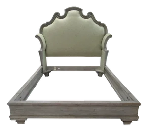 C.1993-98 Custom Century Furniture "Caperana" Queen Size Platform Framed Bed With Upholstered Headboard