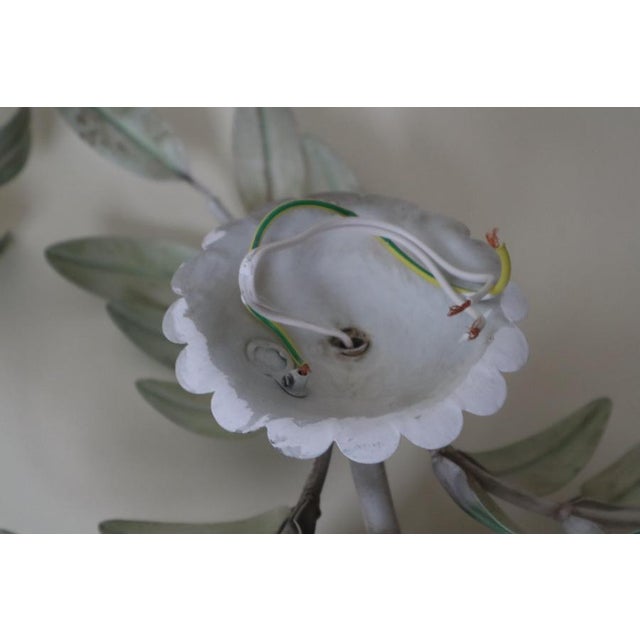 Hand-Painted Wisteria Flower Wall Lamps by Hans Kögl, 1970s, Set of 3 For Sale - Image 4 of 14