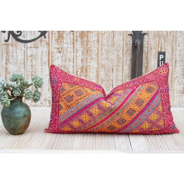 Antique Tania Sindh Silk Pillow For Sale - Image 9 of 10