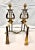 Mid 20th Century Vintage Brass Lyre Andirons – Neoclassical Hollywood Regency Fireplace Decor, Pair For Sale - Image 5 of 7