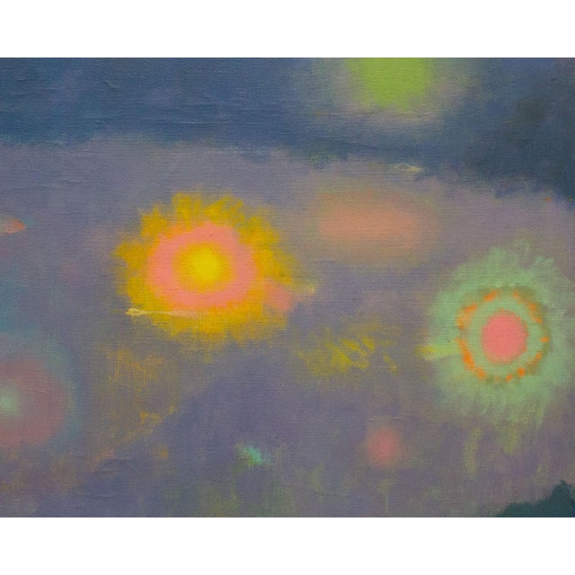 Signed “Moon Flower” Abstract Oil on Canvas Painting by Martin Friedman For Sale - Image 4 of 12