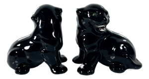 Ceramic Black Panther Babies from Bassano, Italy, 1960s, Set of 2