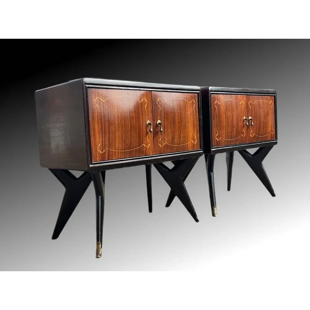Italian Art Deco Bedside Cabinets in the style of Paolo Buffa, 1950s, Set of 2 For Sale - Image 5 of 12