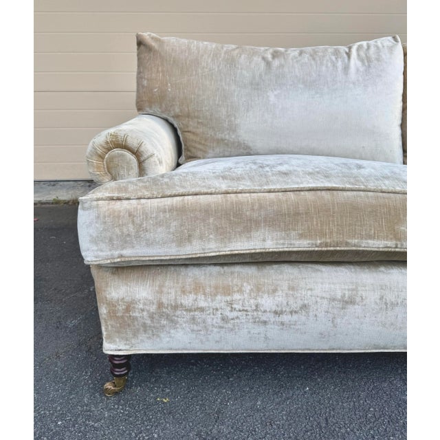English George Smith Short Scroll Arm Sofa For Sale - Image 3 of 9