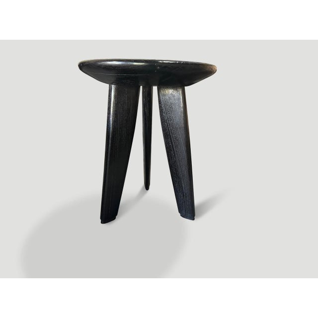 2010s Andrianna Shamaris Mid Century Couture Espresso Stained Side Table For Sale - Image 5 of 5