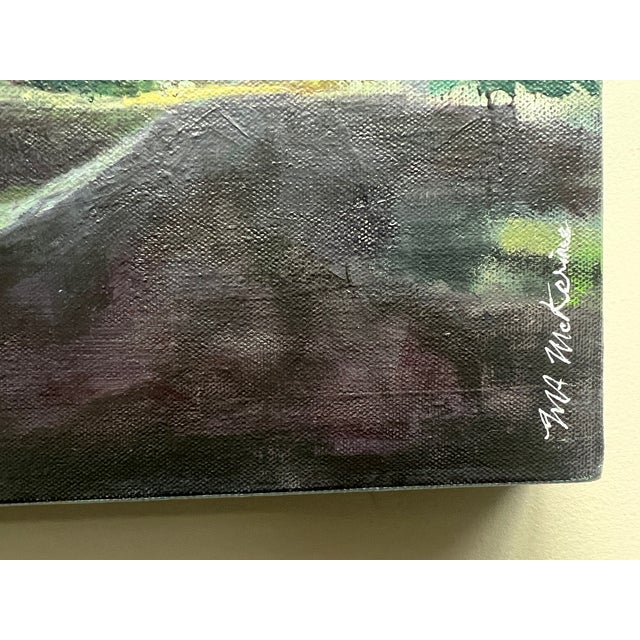 Paint "Foggy Forest" Contemporary Impressionist Landscape in Green and Purple by Mill Valley Artist Mary Anne McKernie For Sale - Image 7 of 9