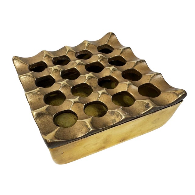 Mid-Century Modern Vintage Beck and Jung Style Sculptural Brass Ashtray For Sale - Image 3 of 10