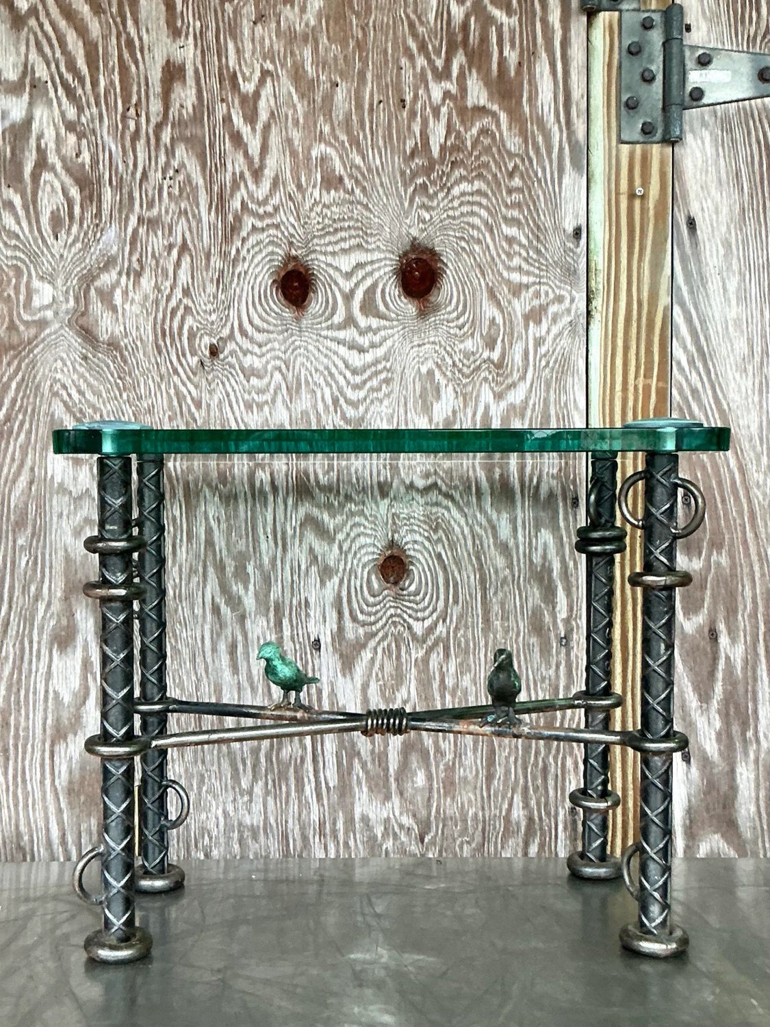 Vintage Boho Ilana Goor Rebar Birds Side Table — additional photo 7