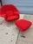 Knoll Eero Saarinen for Knoll Red Boucle Womb Chair and Ottoman For Sale - Image 4 of 10