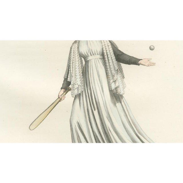 Paper Camille Bonnard, Medieval Tennis Costume Study, Hand-Colored Lithograph, 1845 For Sale - Image 7 of 10