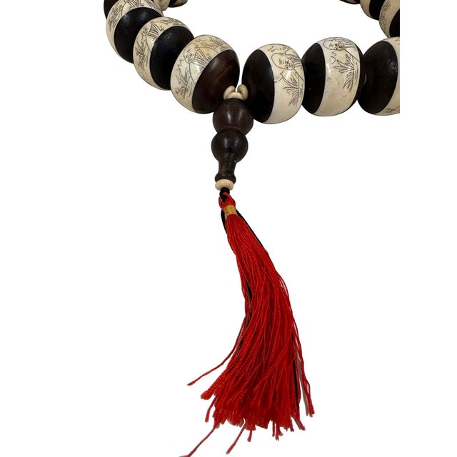 Mid 20th Century Buddhist Rosary of 18 Large Bone Beads For Sale In Los Angeles - Image 6 of 8