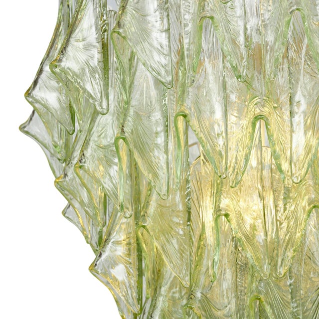 Green Murano Glass Chandelier For Sale - Image 8 of 9