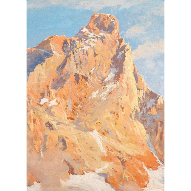 Leonardo Roda, Il Cervino, 1911, Oil on Panel, Framed For Sale - Image 4 of 18