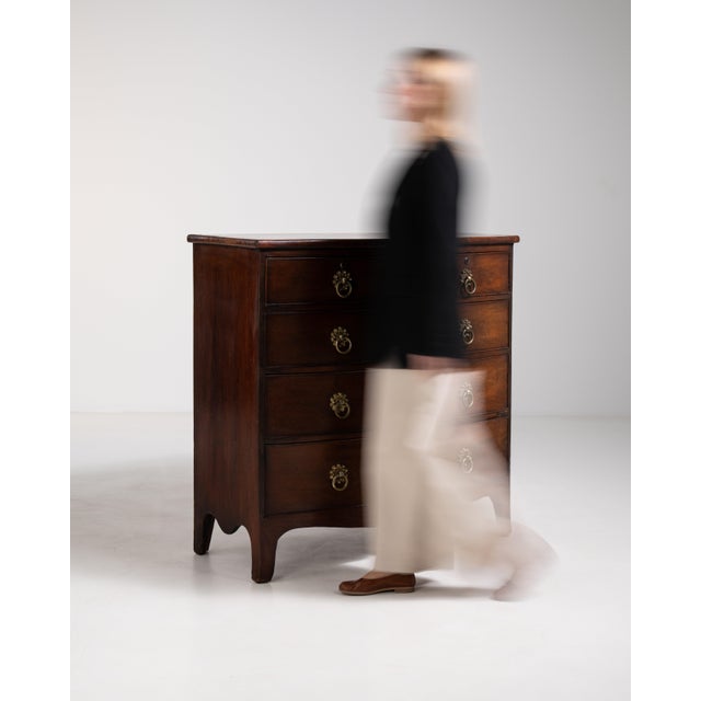 Regency Bow-Front Mahogany Chest of Drawers, Antique, United Kingdom, 19th Century For Sale - Image 12 of 15